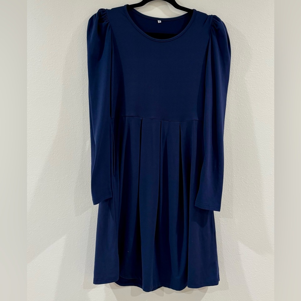 Cozy Cotton Navy Blue Dress
